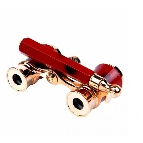 Nefis Işlemeli, Tiyatro / Opera Dürbünü 3x25 Prinç Metal Kaplamalı Retro Kahverengi - 7