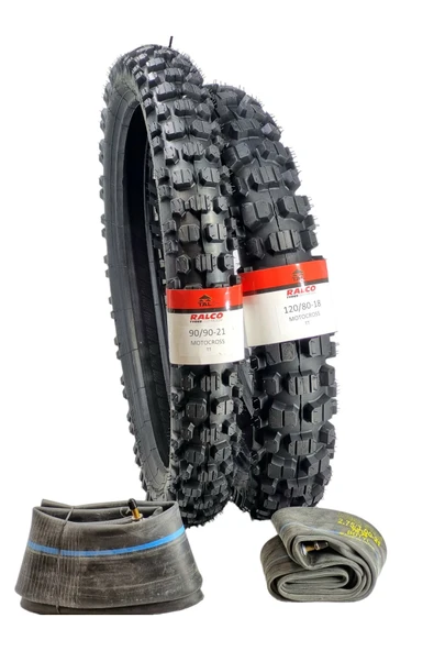 RALCO TYRES ENDURO LASTİK TAKIMI 120/80-18 VE 90/90-21 TT + İÇ LASTİK SET(ÖN VE ARKA)