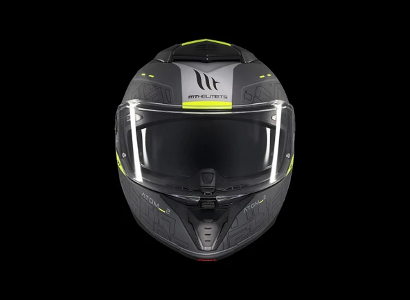 KASK MT ATOM 2 DESTINY C2 ÇENE AÇILIR MAT FÜME/SİYAH - 2