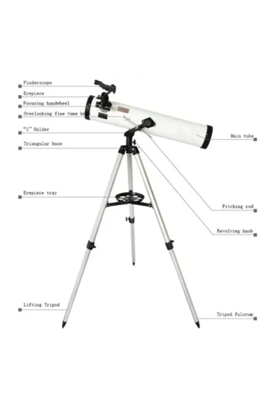 76x700 Profesyonel Aynalı  Uzay Teleskopubeyaz - 5