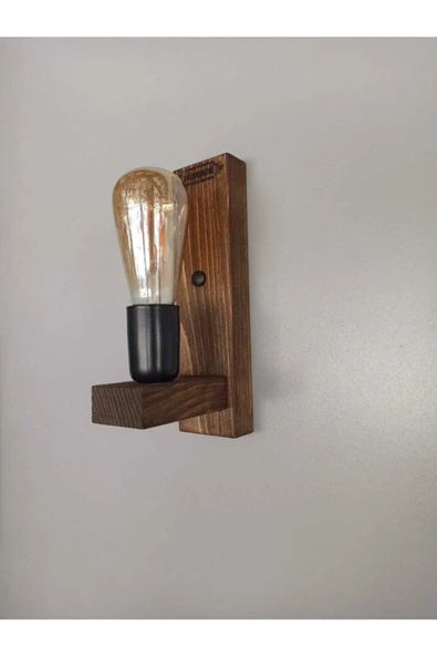 avizemguzel Lara Ahşap Rustik Modern Duvar Aplik - 2