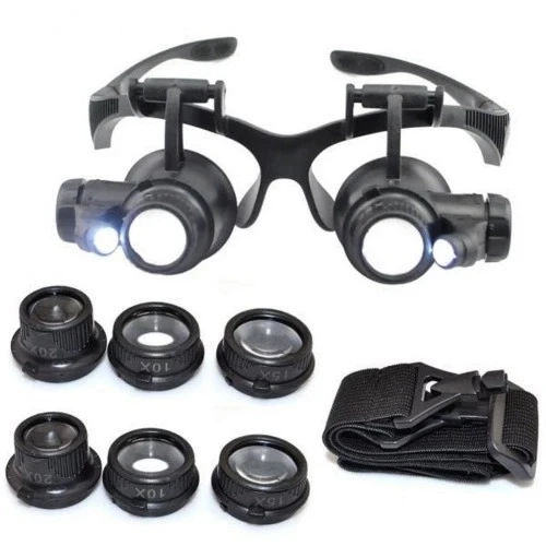 Gözlük Modeli 10x 15x 20x 25x Lens,2led Işıklı,büyüteç - 7