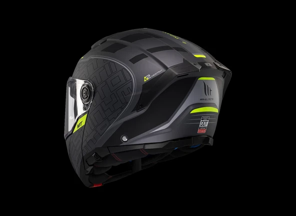 KASK MT ATOM 2 DESTINY C2 ÇENE AÇILIR MAT FÜME/SİYAH - 4
