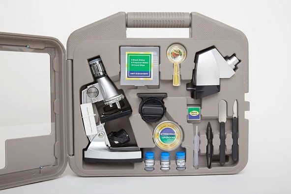 50x100x200x400x6001200x Çocuklariçin Eğitici Projektörlü Mikroskop Seti - 9