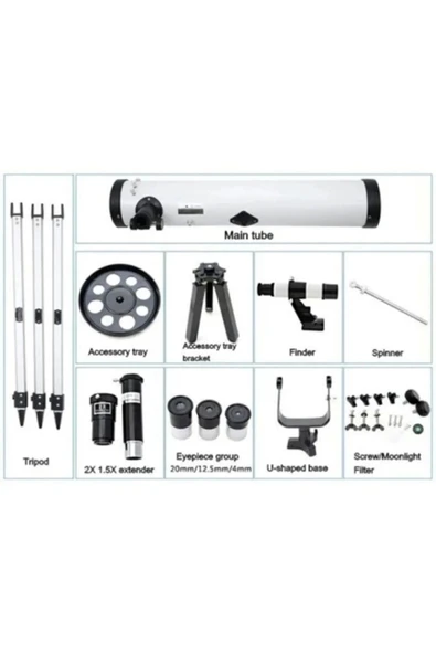 76x700 Profesyonel Aynalı Uzay Teleskopubeyaz - 3