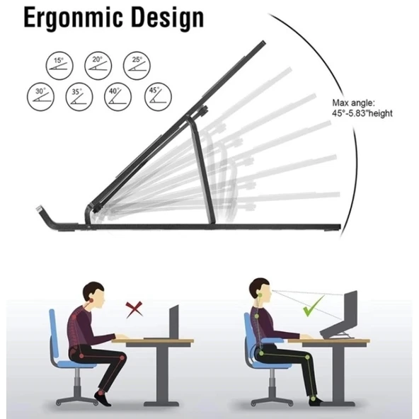 Ayarlanabilir Laptop Standı 7 Kademe - 2