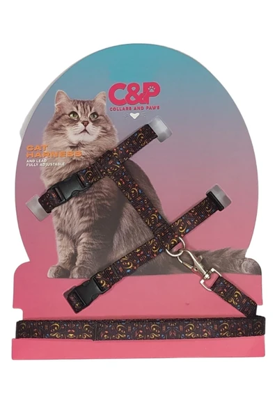 collars and paws Kedi Göğüs Tasması Ve Gezdirme Seti
