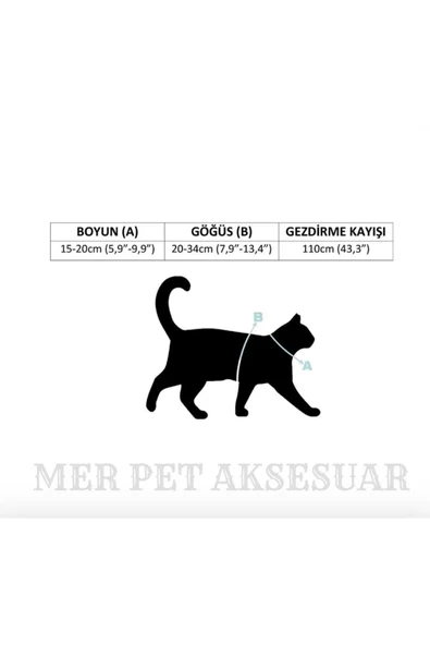 collars and paws C&P KEDİ GÖĞÜS TASMASI VE GEZDİRME SETİ - 2