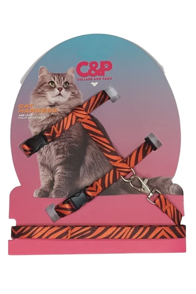 collars and paws Kedi Göğüs Tasması Ve Gezdirme Seti
