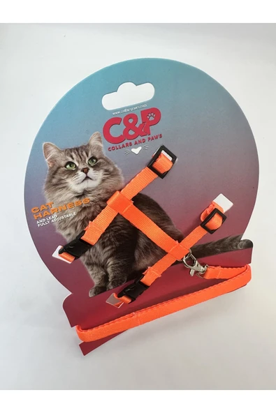 collars and paws C&P KEDİ GÖĞÜS TASMASI VE GEZDİRME SETİ ürün görseli