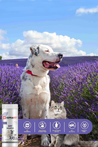 Supravet Dry Shampoo Lavanta Özlü Kedi Köpek Toz Şampuan 150 Ml - 2