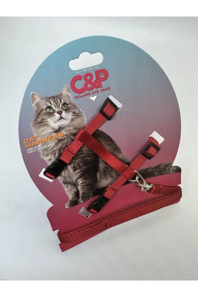 collars and paws C&P KEDİ GÖĞÜS TASMASI VE GEZDİRME SETİ