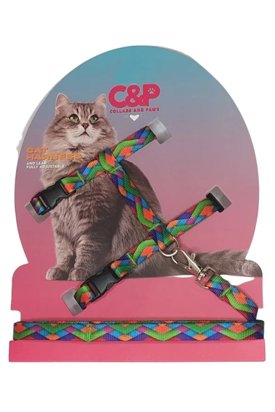 collars and paws Kedi Göğüs Tasması Ve Gezdirme Seti ürün görseli