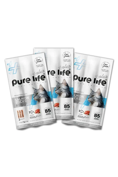 PureLife Plus Somonlu, Kedi Ödül Çubukları (5g x 3) 3 Adet ürün görseli 1