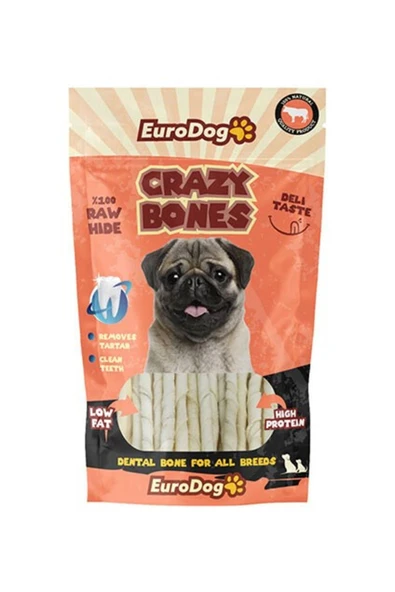 Eurodog Crazy Bone Sütlü Burgu Çubuk 20 Li 159079