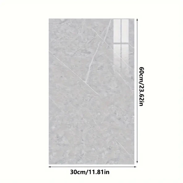 Gri Mermer Desenli Alüminyum Plastik Duvar Sticker - 4