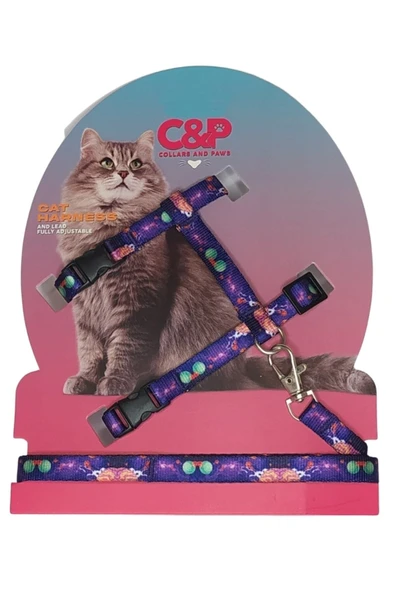 collars and paws Kedi Göğüs Tasması Ve Gezdirme Seti ürün görseli