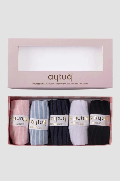 Aytuğ Kadın Bambu Patik Çorap 5 Çift Özel Kutulu Patik 34252
