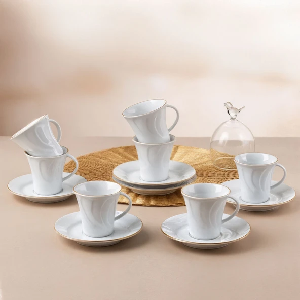 GÜRAL PORSELEN Soprano 12 Parça 6 Kişilik Türk Kahvesi Takımı - 23 - Resim 3