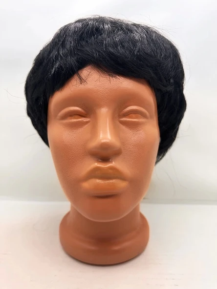 Siyah Renk Kısa Kesim İçi Astarlı Erkek Peruğu - 2