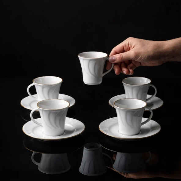 GÜRAL PORSELEN Soprano 12 Parça 6 Kişilik Türk Kahvesi Takımı - 23 - Resim 4