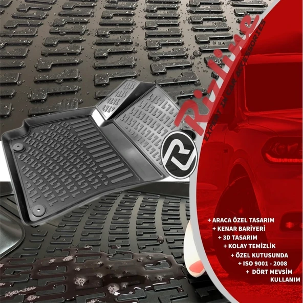 Citroen E-C4X (Elektrikli) 2023+ Rizline 3D Havuzlu Paspas - 3