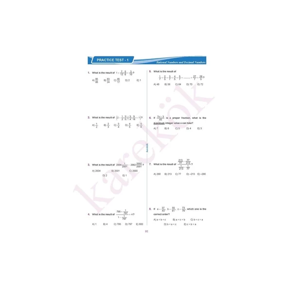 9. Sınıf Mathematıcs Grade Question Book Karekök Yayınları - 4