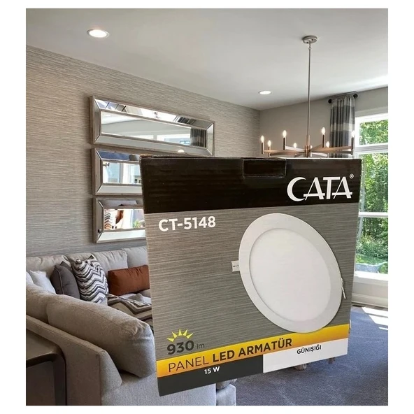 Cata 10 Adet 15 Watt Panel LED CT-5148 Günışığı Alüminyum Kasa