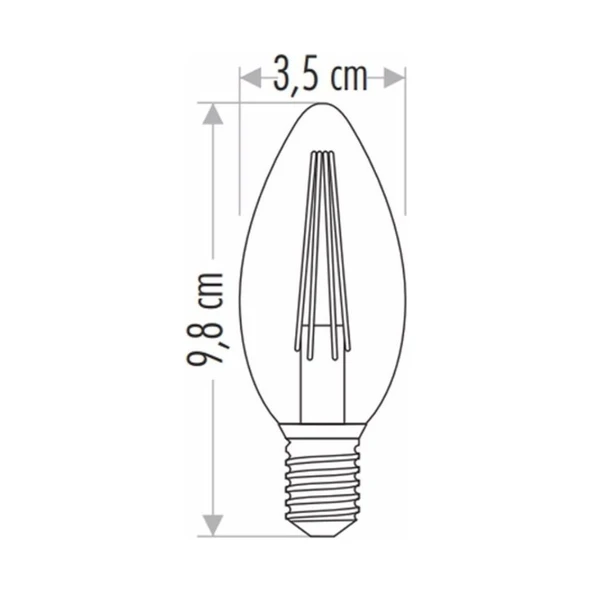 Cata 5 Adet 4W LED Filament Buji Ampul (Günışığı) - 3