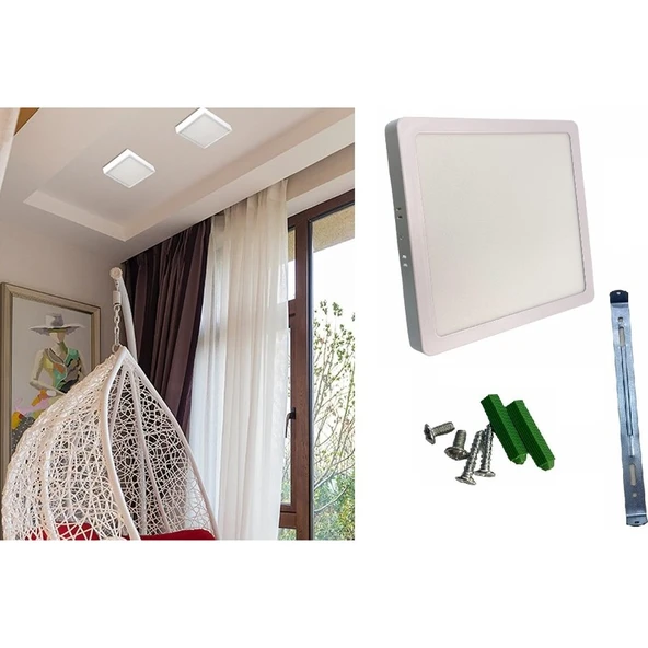 Cata 18W Sü LED Armatür Beyaz Kasa (KARE)(6400K)