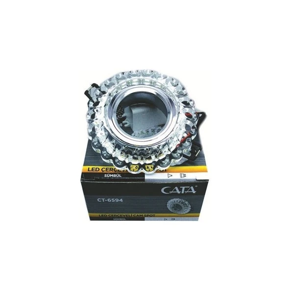 Cata Kristal Cam Spot Beyaz LED Çerçeveli Sümbül CT-6594 - 3