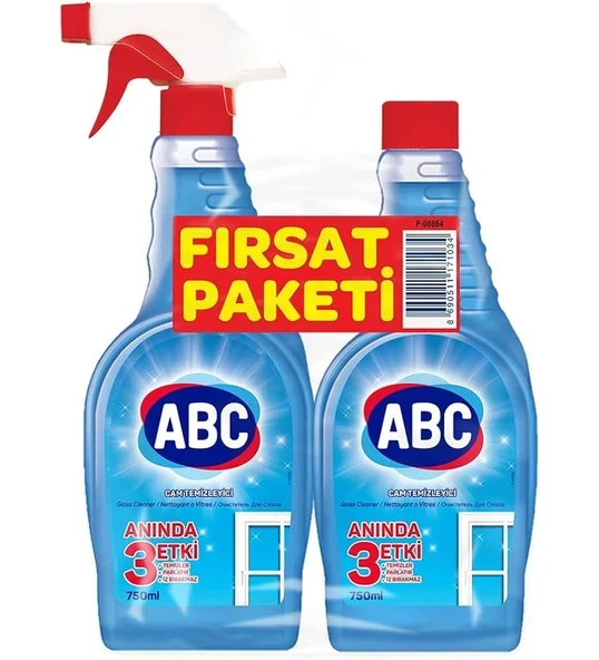 ABC Cam Temizleyici Promosyonlu Paket (1+1) 750 ml