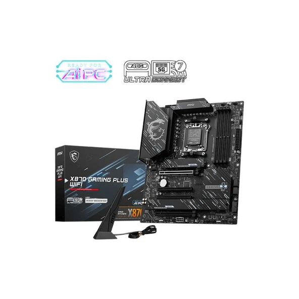MSI X870 GAMING PLUS WIFI AM5 DDR5 8200MHZ(OC) 3x M.2 USB4 HDMI 5G LAN WIFI 7 RGB ATX
