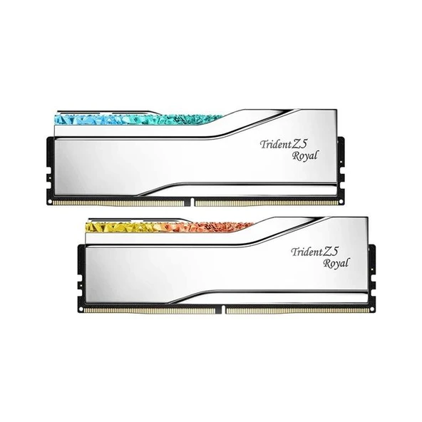 F5-6400J3039G16GX2-TR5S GSKILL Trident Z5 Royal Silver RGB DDR5-6400Mhz CL30 32GB (2X16GB) DUAL (30-39-39-102) 1.40V ürün görseli 1