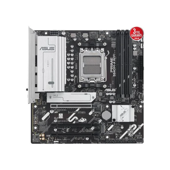 ASUS PRIME B840M-A WIFI 4xDDR5 3x M.2 HDMI 2x DP Type-C WI-FI 6E Bluetooth 5.3 AM5 Soket GAMING Anakart - Resim 2