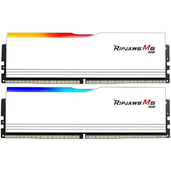 F5-6400J3648F16GX2-RM5RW GSKILL Ripjaws M5 Beyaz RGB DDR5-6400Mhz CL36 32GB (2x16GB) Dual (36-48-48-96) 1.35V ürün görseli 1