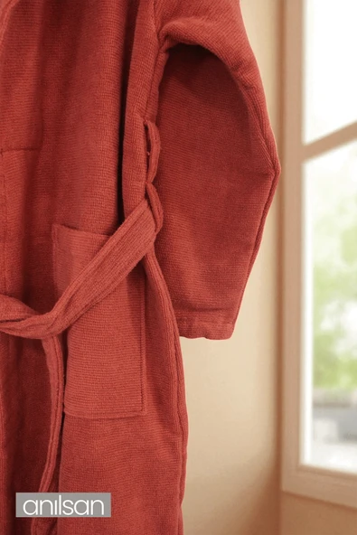 %100 Pamuk Kiremit Bornoz - Şalyaka Otel Bornozu, Spa Için Ideal, Günlük Kullanıma Uygun - 3