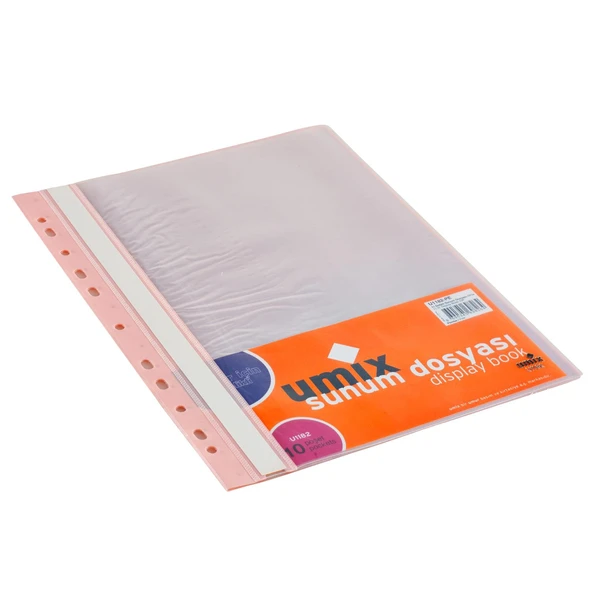 Umix 11 Delikli Klasör İçi Sunum Dosyası 10 lu Pembe (U1182-PE)