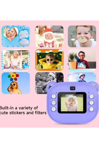 Dijital Video Kayıt Fotoğraf Çocuk Kamerası Anlık Termal Resim Kağıt Baskılı Vtn-09 - 5