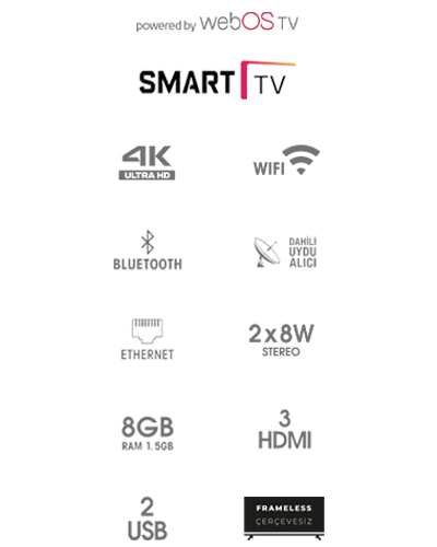 Weston 55WS3205 4K Ultra HD 55" 140 Ekran Uydu Alıcılı webOS Smart LED TV - 5