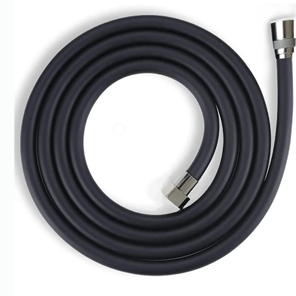Mucit Home  Pvc Malzeme Ultra Dayanıklı Kırılmaz Patlamaz Kaliteli Banyo Duş Hortumu Siyah