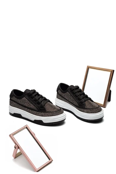 Kadın Spor Ayakkabı Siyah Renk - Resim 3