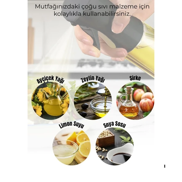 Mucit Home  Sprey Yağdanlık Cam Şişe - 5