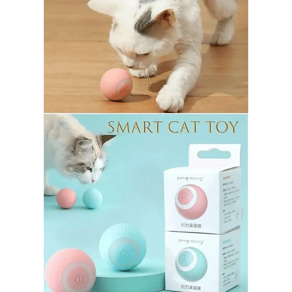 Mucit Home Şarjlı Otomatik Hareketlenen  Interaktif 360 Derece Dönen Kedi Eğitim Topu - 2