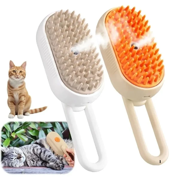 Mucit Home  Buharlı Kedi & Köpek Yıkama Fırçası Tarağı Saplı Evcil Hayvan Fırçası Tüy Toplayıcı Tarak - 2