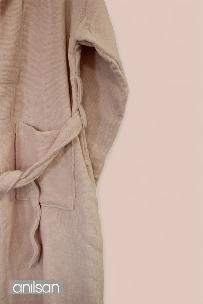 %100 Pamuk Pudra Bornoz - Şalyaka Otel Bornozu, Spa Için Ideal, Günlük Kullanıma Uygun - 3