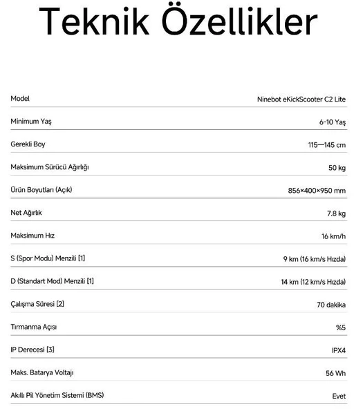 Ninebot C2 Lite Elektrikli Çocuk Scooter - 8