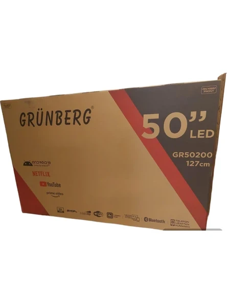 Grünberg GR50200 4K Ultra HD 50" 127 Ekran Uydu Alıcılı Android Smart LED TV  (ONVO ÜRETİMİ VE GARANTİSİ)