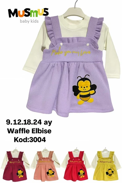 WAFFL 2ii, Kız Bebek  takım 9.12.18.24 aylık  Toptan 4'ü seri ürün görseli