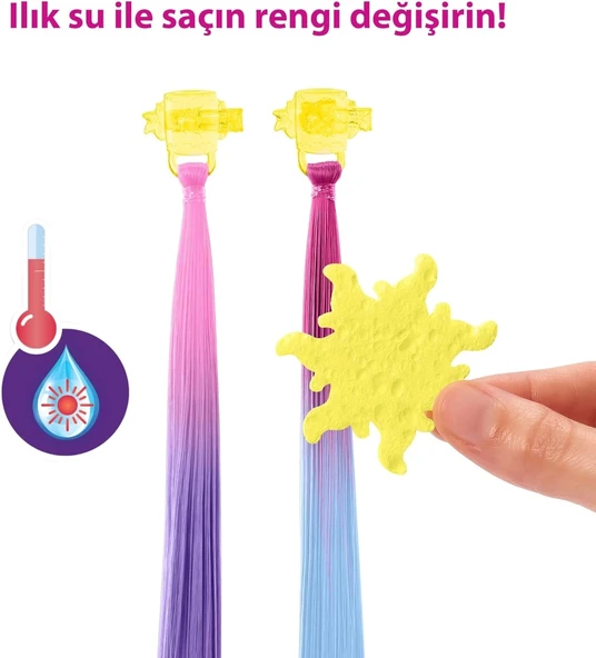 Disney Prenses Renk Değiştiren Sihirli Saçlı Rapunzel, 3 yaş ve üzeri, HLW18 - 3